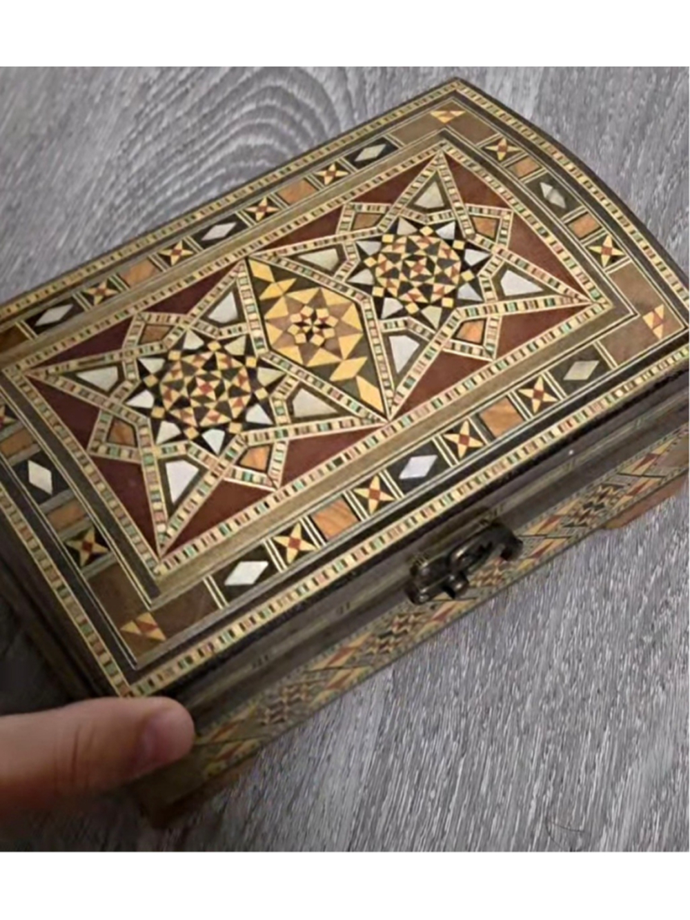 Luxury Handmade Mosaic Wooden Jewelry Box – Damascus Style Beautiful handmade